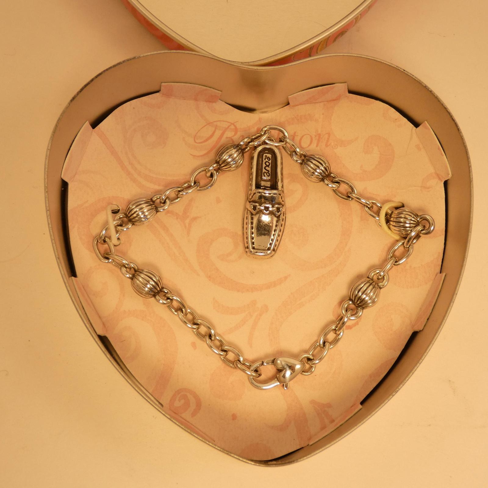 Brighton Women’s Charmed Life Foot Charm Bracelet, Silver Plated, One shoe