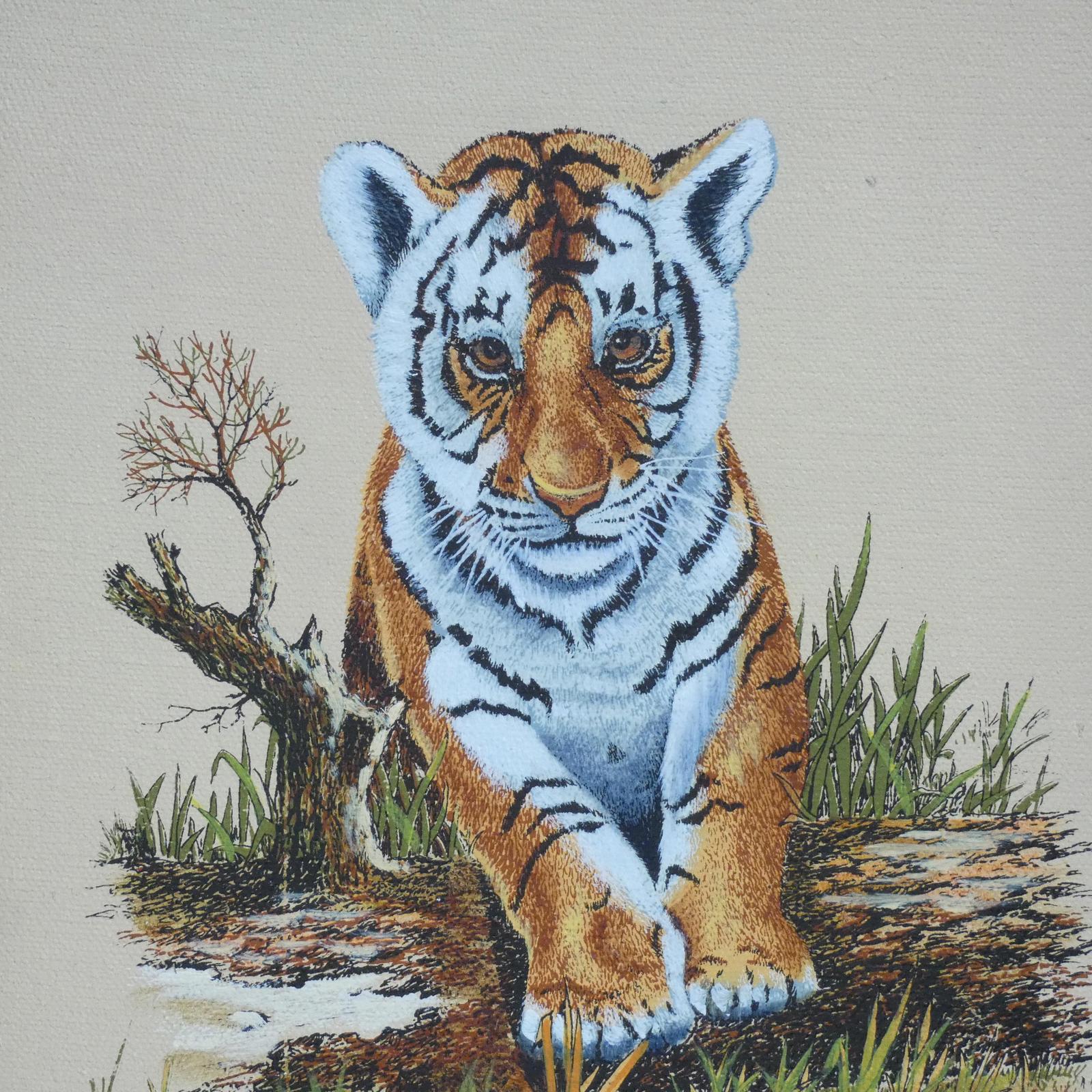 Tiger Painting by R. Smith (Not a Print) Framed, Signed and numbered, 8 x 10