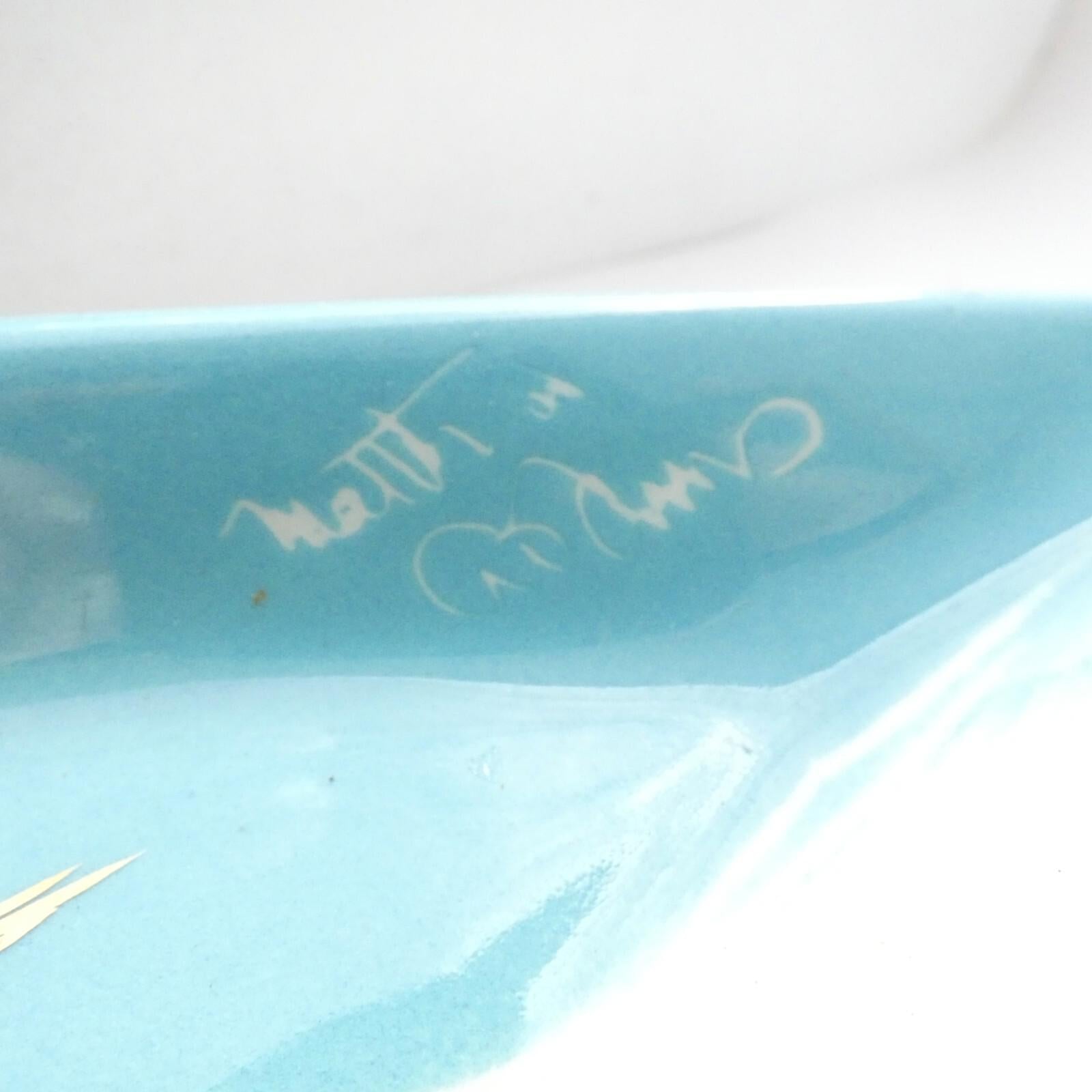 Vintage Matthew Adams Eskimo Ashtray and Lighter Set, Signed, MCM