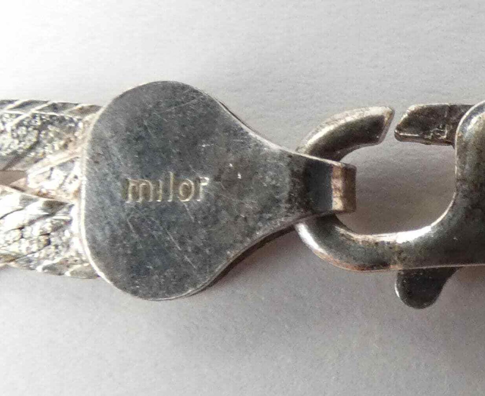 MILOR Sterling Silver 925 Wide Woven Necklace Made in Italy Fine Vintage