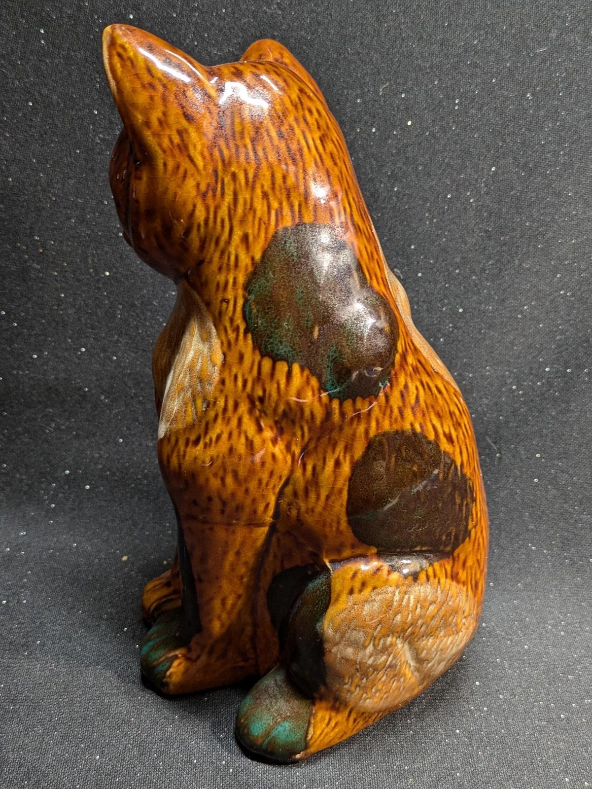 7 inch Ceramic Calico Cat Figurine