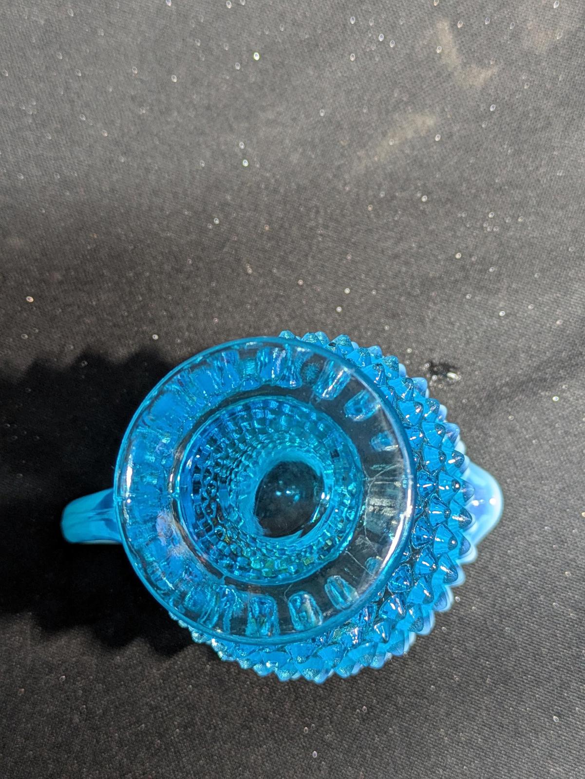 Vintage Fenton Blue Hobnail Glass Sugar & Creamer Set