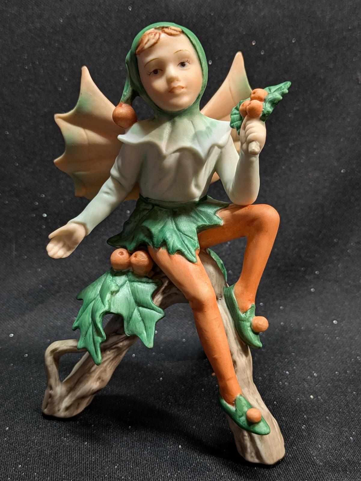 Delightful Porcelain Holly Fairy Figurine from the Cicely Mary Barker Flower Fairies™ Collection made in 1988