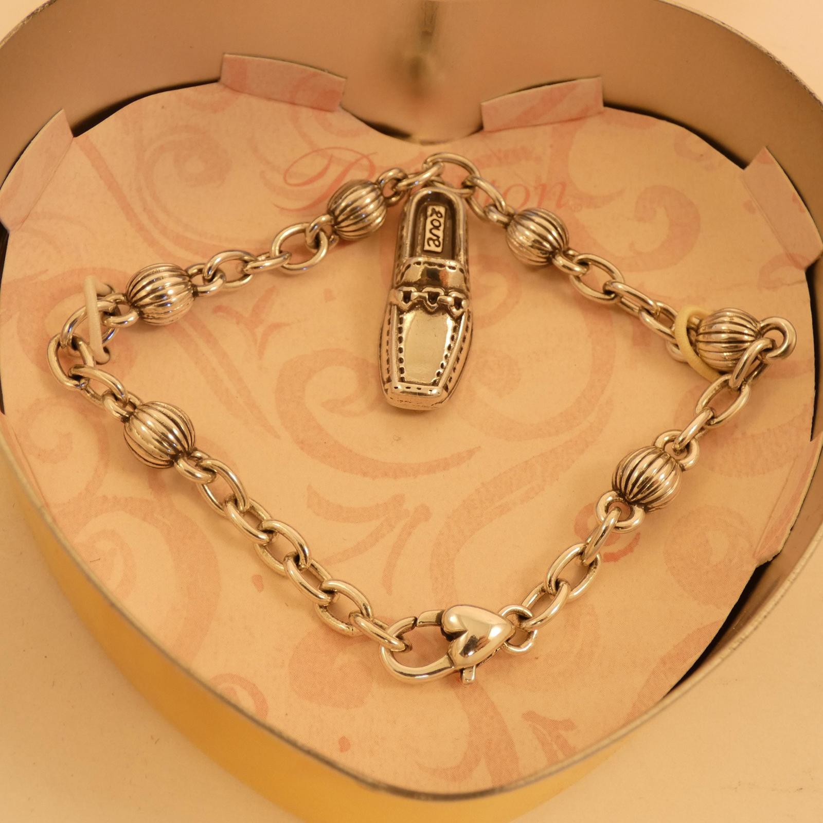 Brighton Women’s  Charmed Life Foot Charm Bracelet, Silver Plated, One shoe