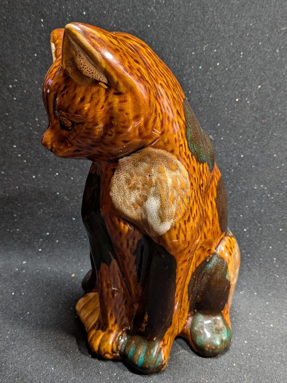 7 inch Ceramic Calico Cat Figurine