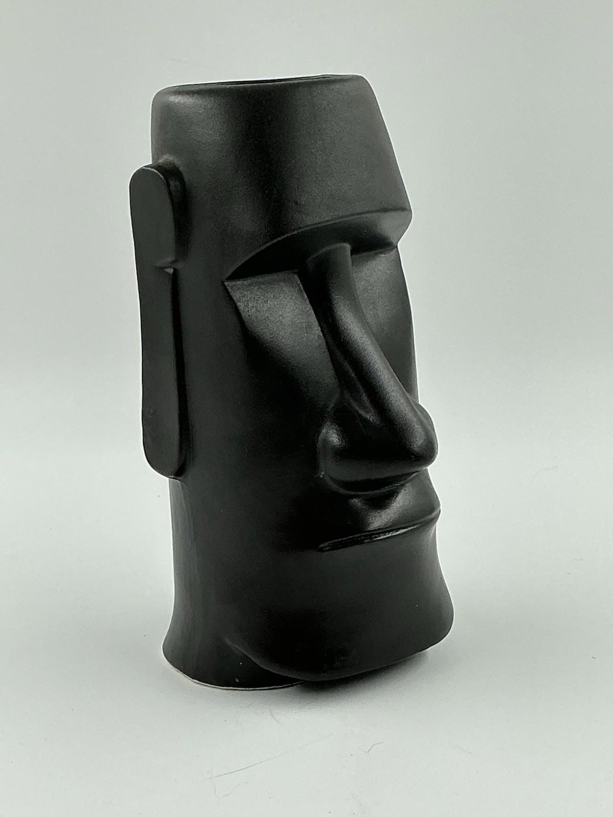 Vintage Tiki Mug Otagiri Japan Moai Black Hawaiian Tahitian Easter Island, 7”