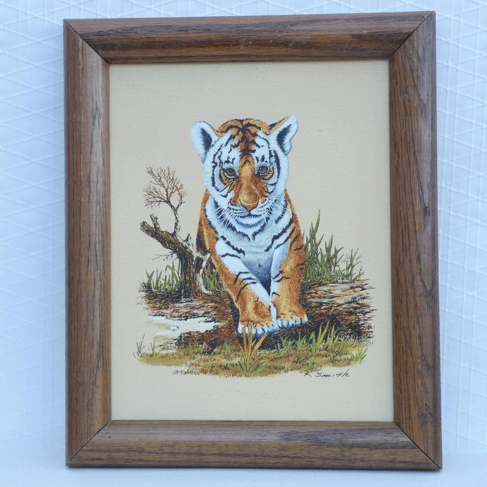 Tiger Painting by R. Smith (Not a Print) Framed, Signed and numbered, 8 x 10