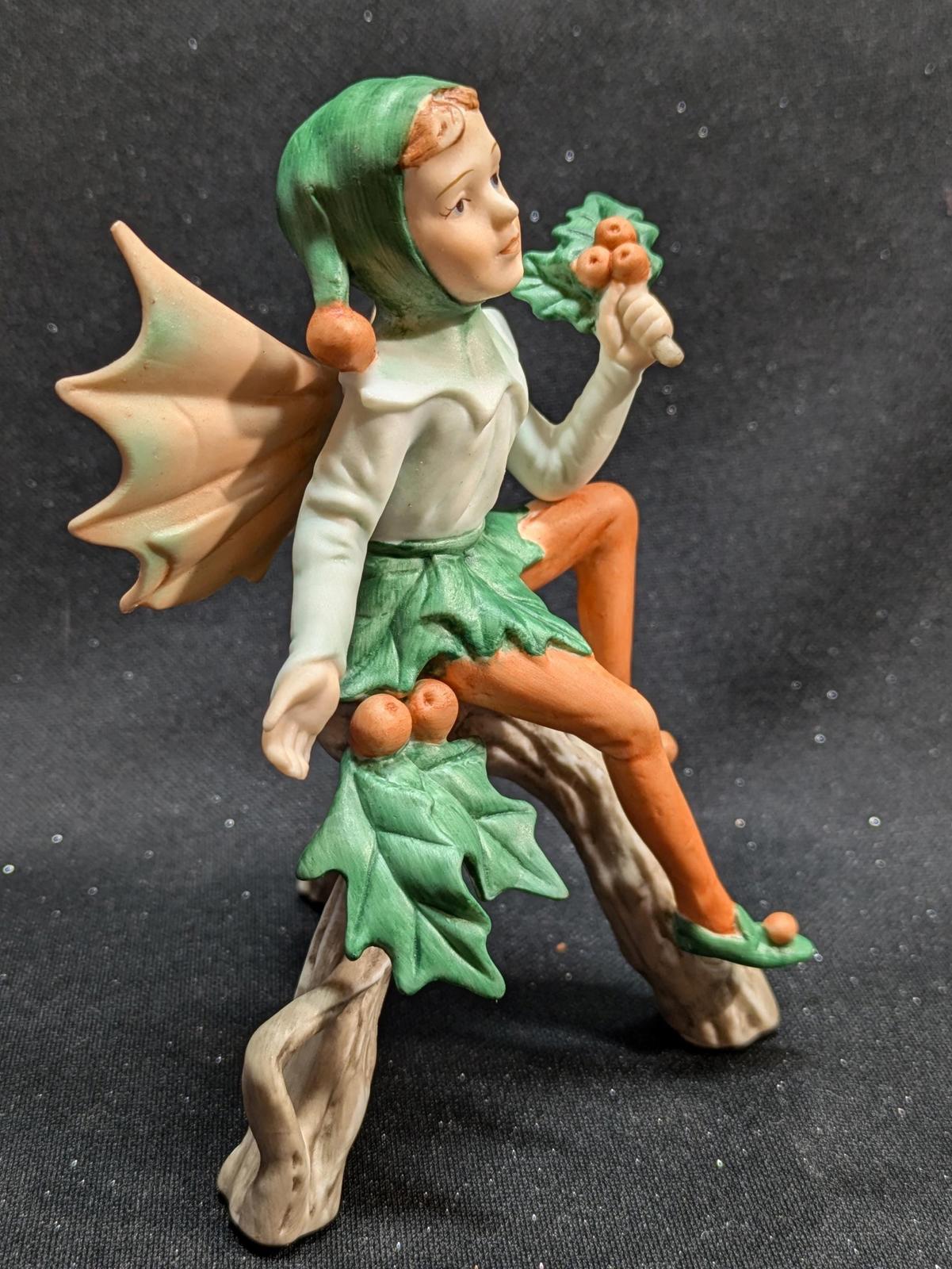 Delightful Porcelain Holly Fairy Figurine from the Cicely Mary Barker Flower Fairies™ Collection made in 1988
