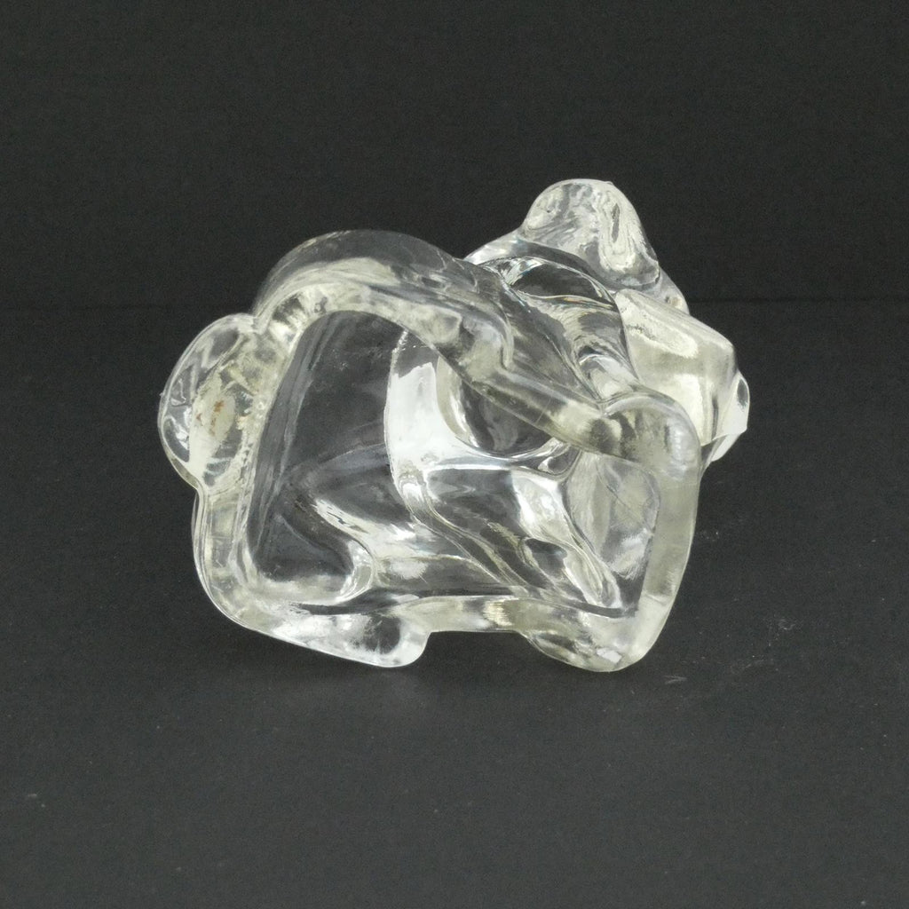 Vintage Hollow Sad Glass Dog Candy Container 1940's Refillable