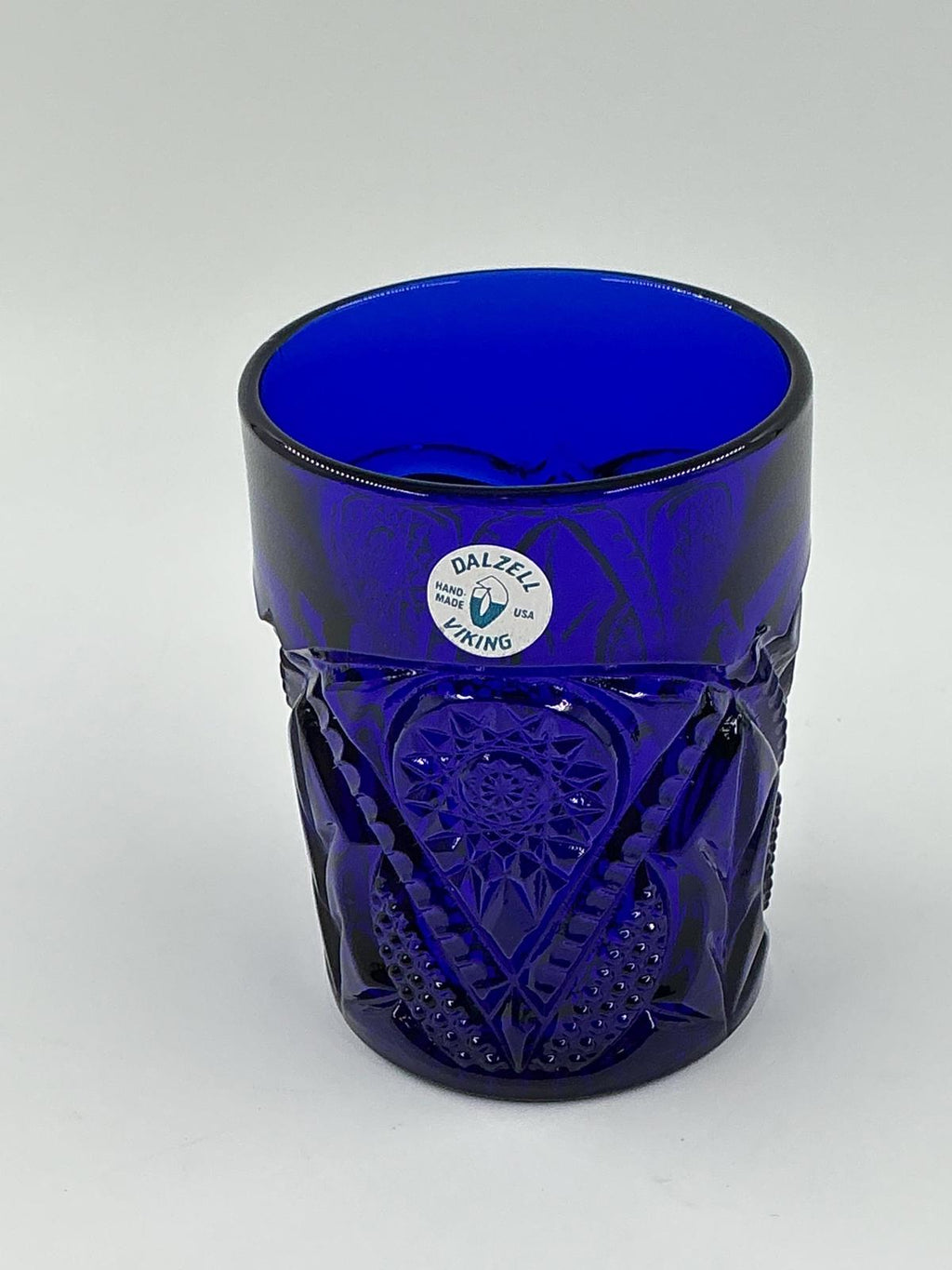 Dalzell Viking, cobalt blue glass, pitcher and 6 glass set