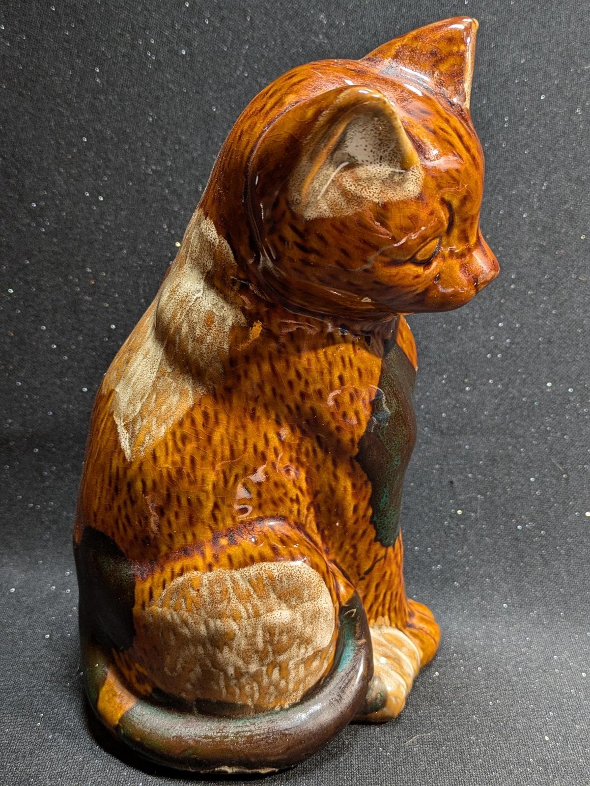 7 inch Ceramic Calico Cat Figurine