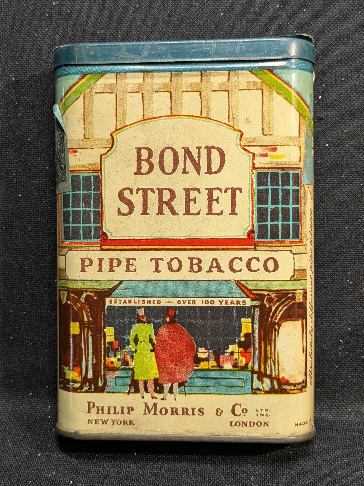 Set of 3 Vintage Tobacco Tins.  Bond Street, Kentucky Club, Prince Albert