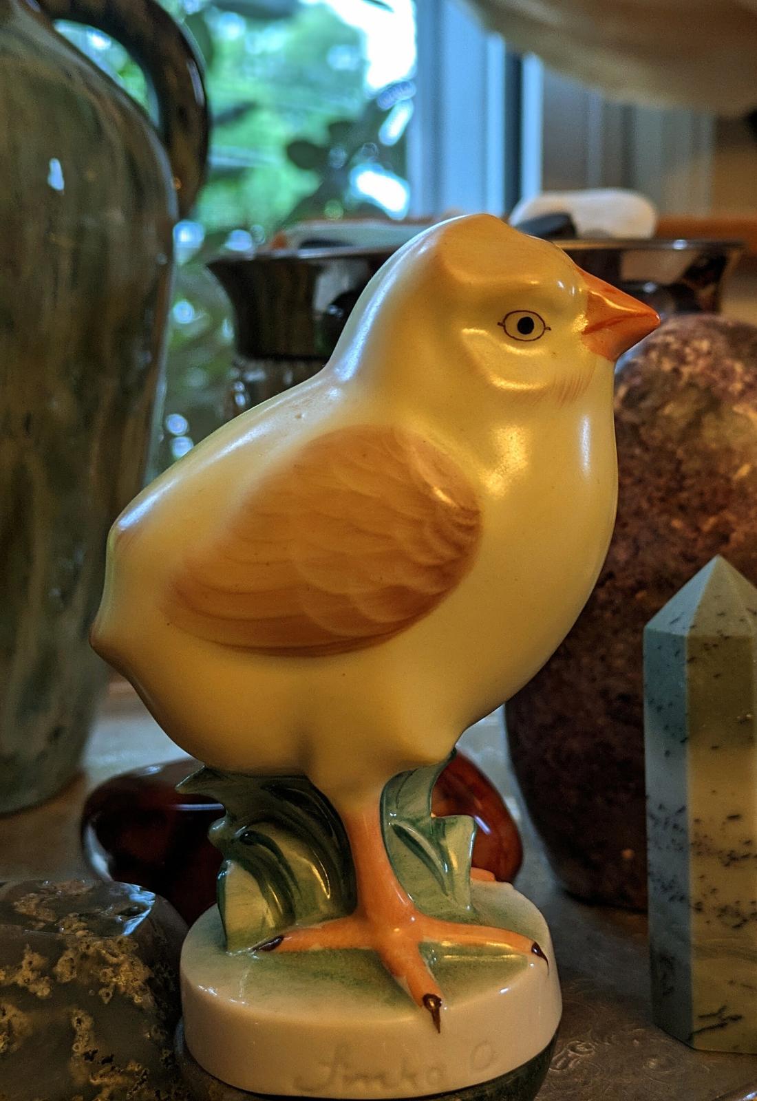 Hungarian porcelain chick figurine.  Herend Hvngary signed #5034