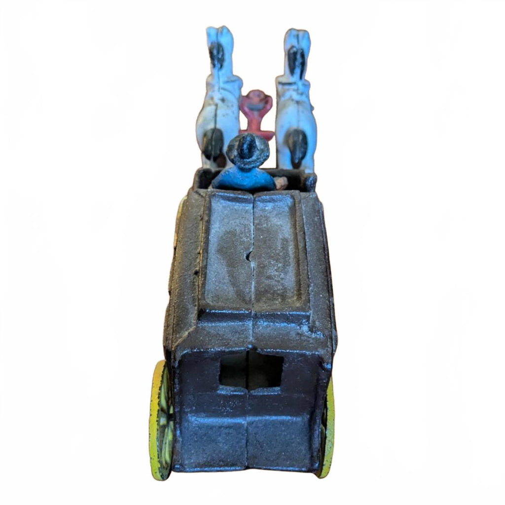 Vintage Horse-Drawn Stagecoach Toy with Driver