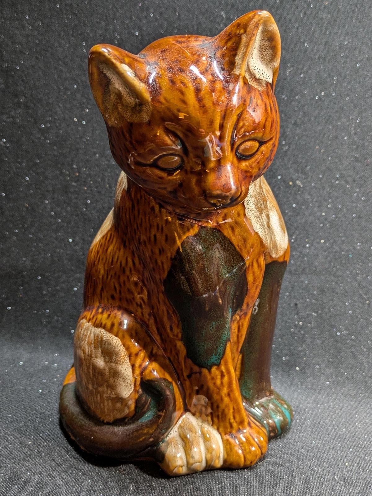 7 inch Ceramic Calico Cat Figurine